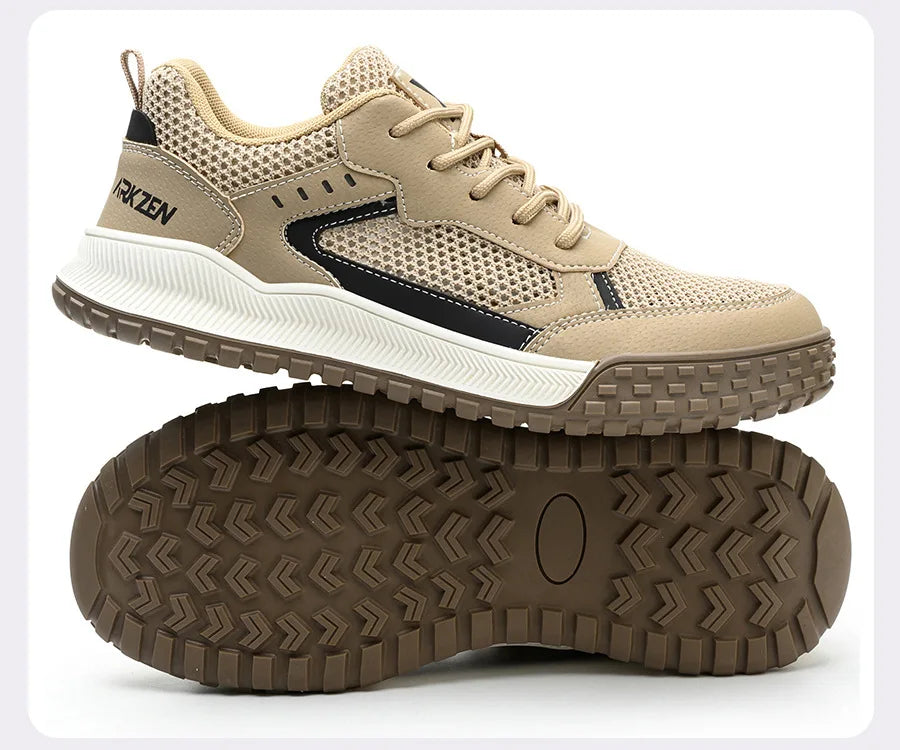 Sicherheitsschuhe Herren S3 mit Stahlkappenstiefel, EU Standard Kevlar Arbeitsschuhe Herren Leichtgewicht, CN39-46 Schutzarbeitsschuhe Damen