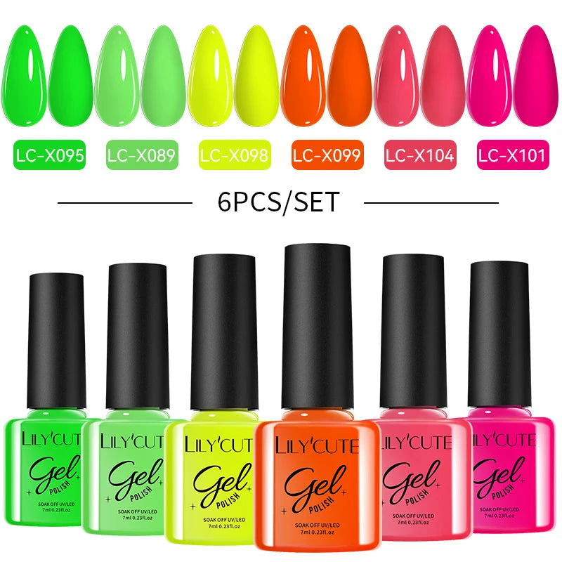 LILYCUTE Nagelgel-Politur-Set, Rosa Grün, Frühling, DIY-Nagelkunst-Design, lang anhaltend, Soak Off UV Gel, Maniküre, Malgel, Vernis-Kit