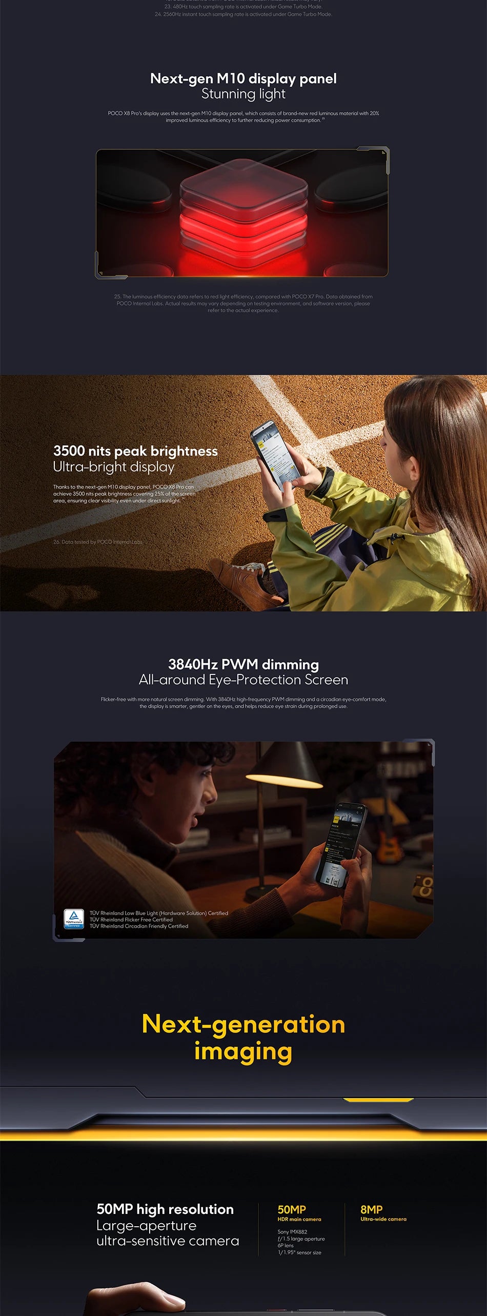 Globale Version POCO X8 Pro Dimensity 8500-Ultra Prozessor Smartphone 6,59" 1,5K 120Hz Display 6500mAh(typ) 100W HyperCharge