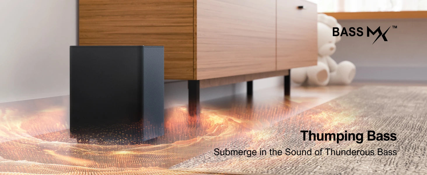 ULTIMEA 5.1 Virtuelle Surround-Soundbar, 3D Surround Sound System, Soundbar für TV mit Subwoofer und Rücklautsprechern, Poseidon D50