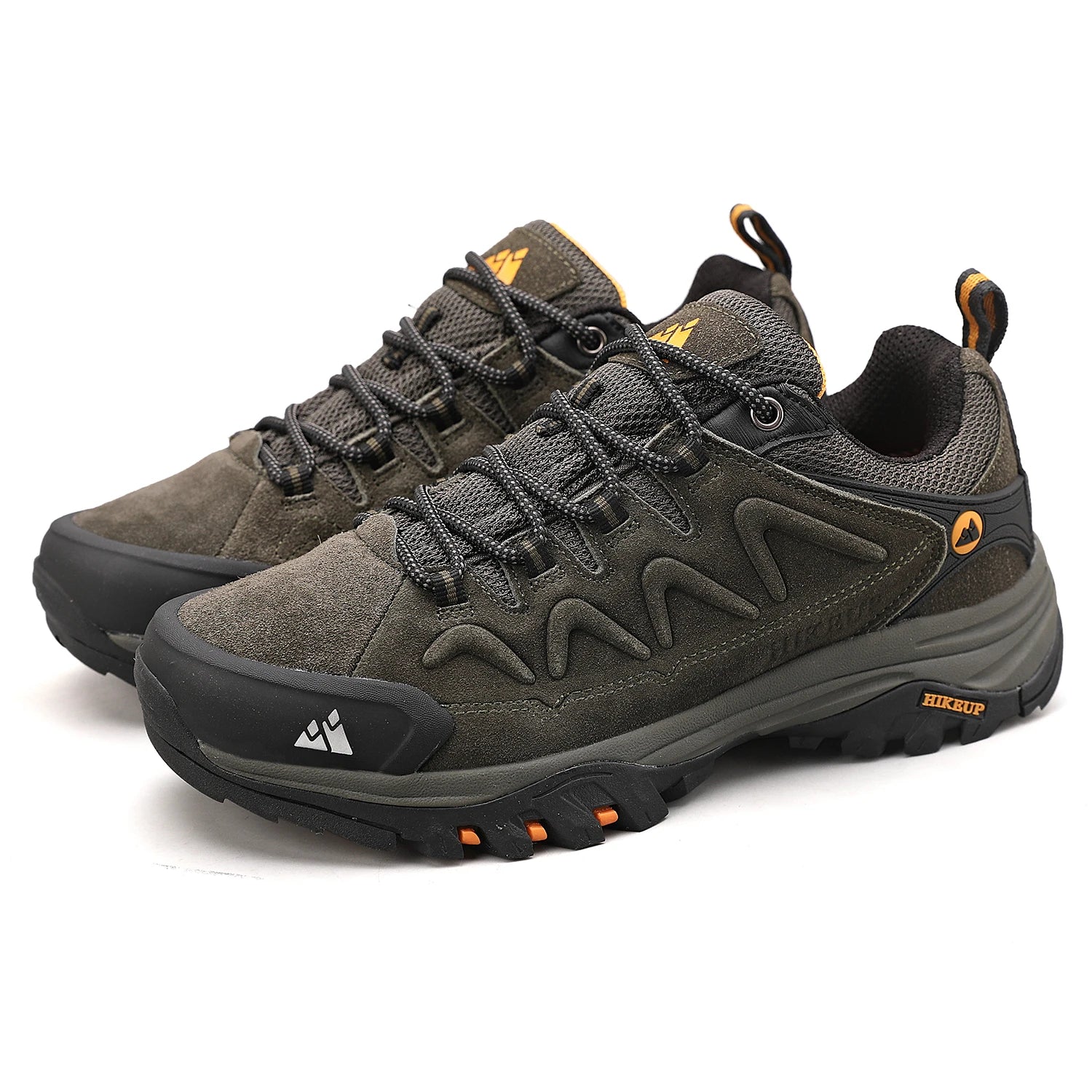 HIKEUP Leder Herrenschuhe für Herren Freizeitschuhe Mode Wasserdicht Winter Luxus Designer Marke Arbeitsstiefel Herren Rutschfeste Sneaker
