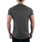 Herren Sommer Fitness Einfarbiges Gym T-Shirt Bekleidung Rundhals Kurzarm T-Shirt Baumwolle Slim Fit T-Shirt Bodybuilding Workout T-Shirts Oberteile
