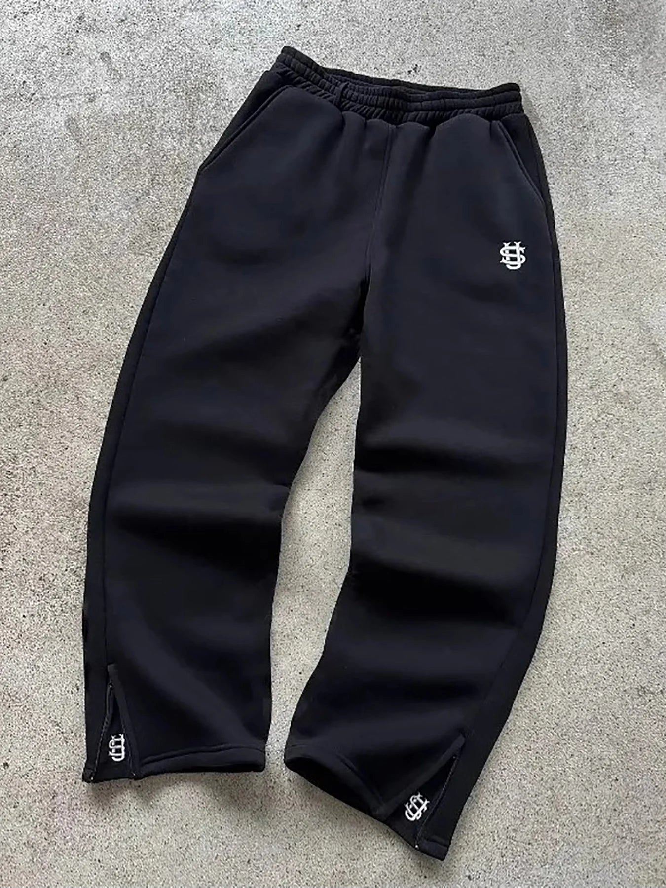 Neue Y2K Hosen Personalisierte Hosenbein Reißverschluss Stickerei Hip Hop Lässige Jogginghosen Herren Retro Straight Pants Trainingsanzug Streetwear