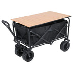 Bollerwagen mit großer Tragfähigkeit, faltbarer Bollerwagen für Garten und Strand, Campingausrüstung mit Getränkehaltern