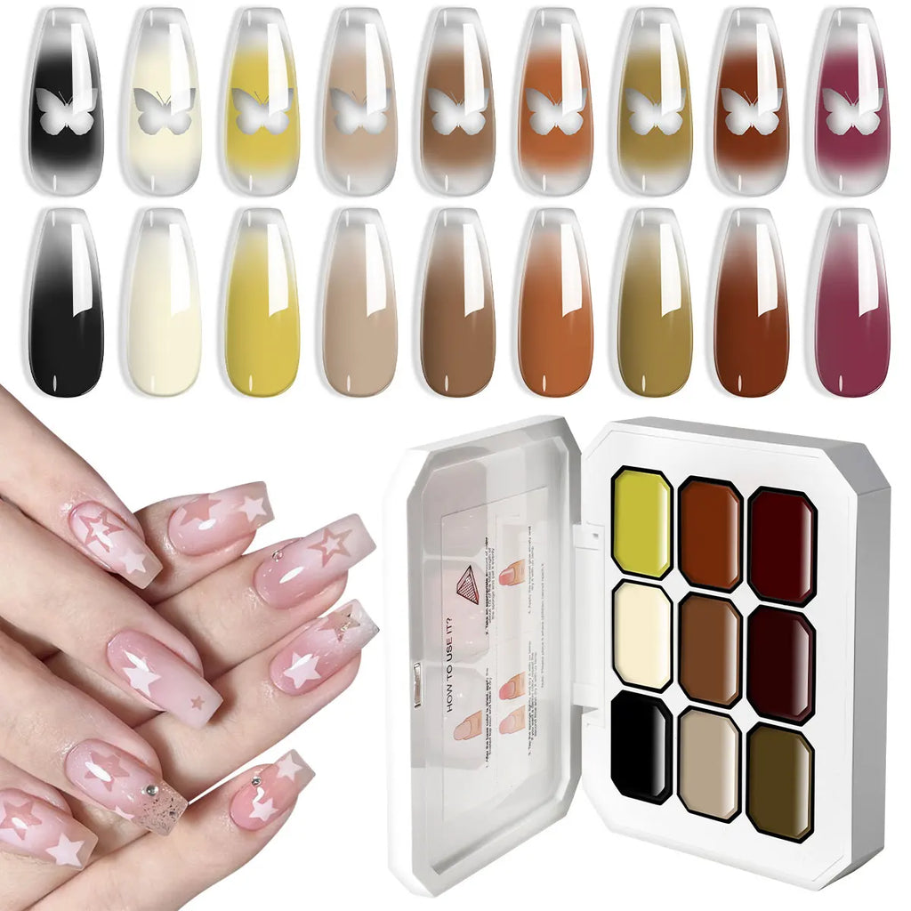 LIMEGIRL Gradient Gel Set Semipermanent – Hochglänzend – Farbverlauf – Buntes Nagelgelpolitur-Set Ablösbarer Lack für Nagelkunstdesign