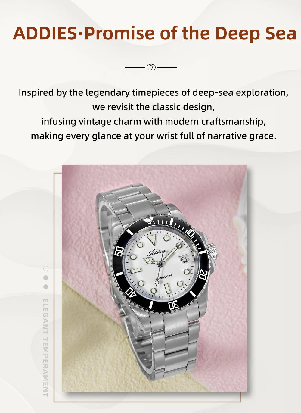 ADDIES Luxus Damenarmbanduhren Elegant Klassische 36mm Business Damenuhr BGW9 Leuchtend Wasserdicht Edelstahl Quarz Damenuhren