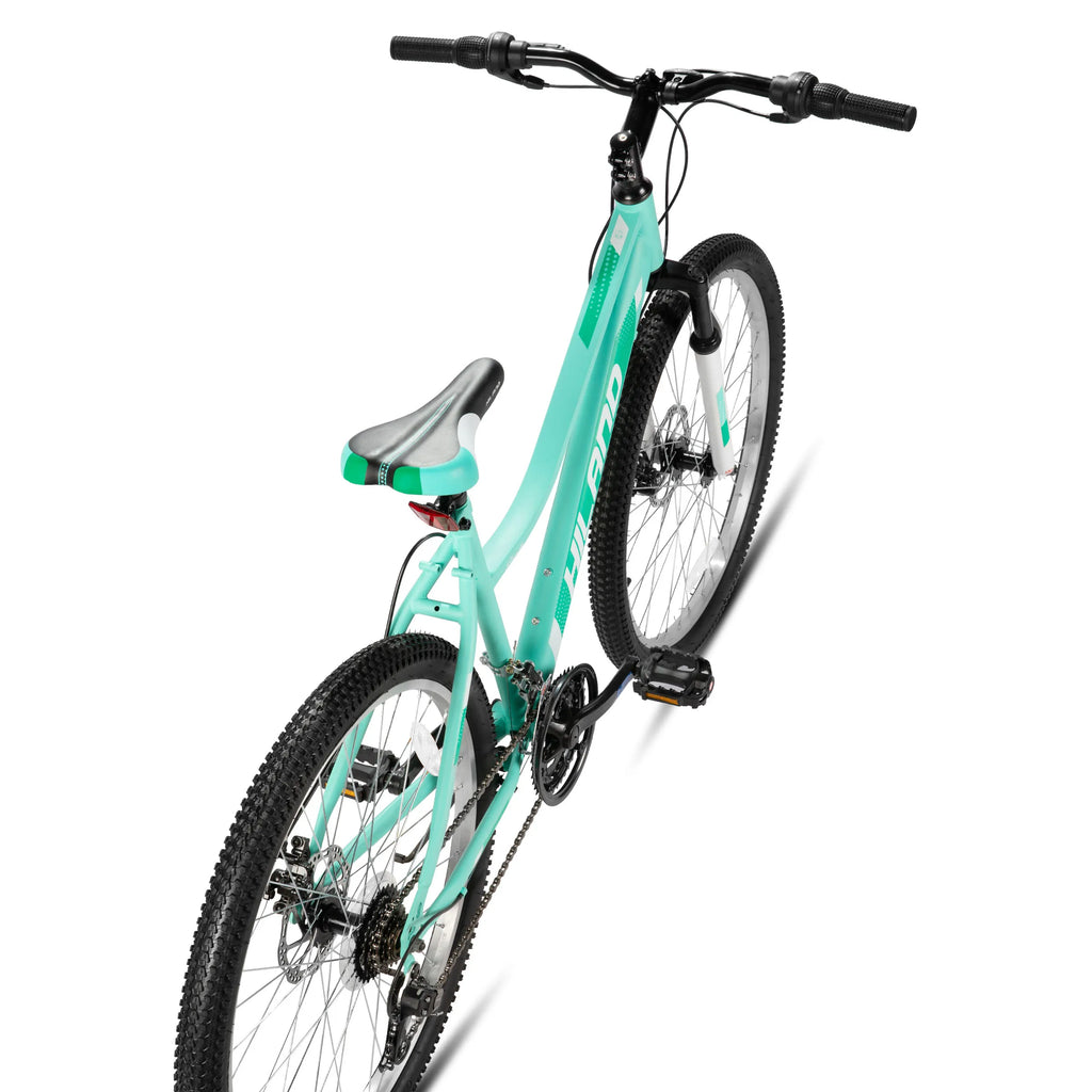 Hiland 26 Zoll Damen Mountainbike, 18-Gang mit Federgabel, doppelten mechanischen Scheibenbremsen, Aluminiumrahmen MTB
