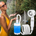 Tragbare Campingdusche mit Digitalanzeige 4000mAh Verbesserte wiederaufladbare elektrische Duschpumpe Camping Strand Wohnheim