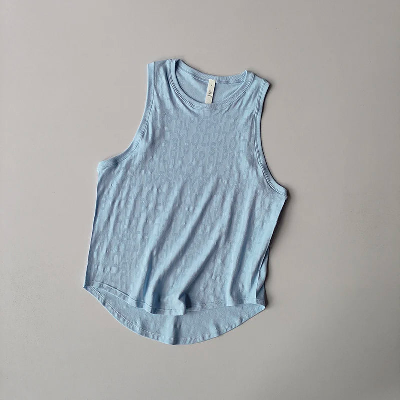 Neue ärmellose Pilates-Sportbluse für Damen, sommerliche, dünne Weste, Fitness, schnelltrocknende, ärmellose Yoga-Shirts, Oberteil, lockerer Anzug