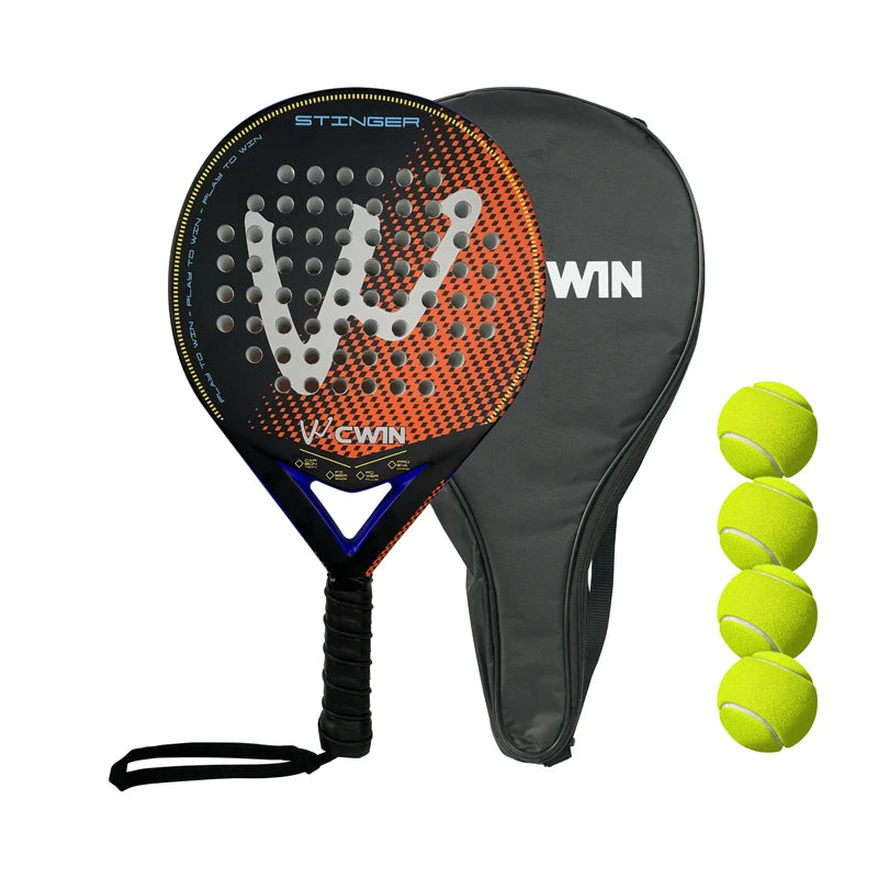 Padel-Schläger | Carbonfaser-Oberfläche | mit EVA Memory Flex Schaumkern | Leichte Padel-Tennisschläger | Padel-Schläger