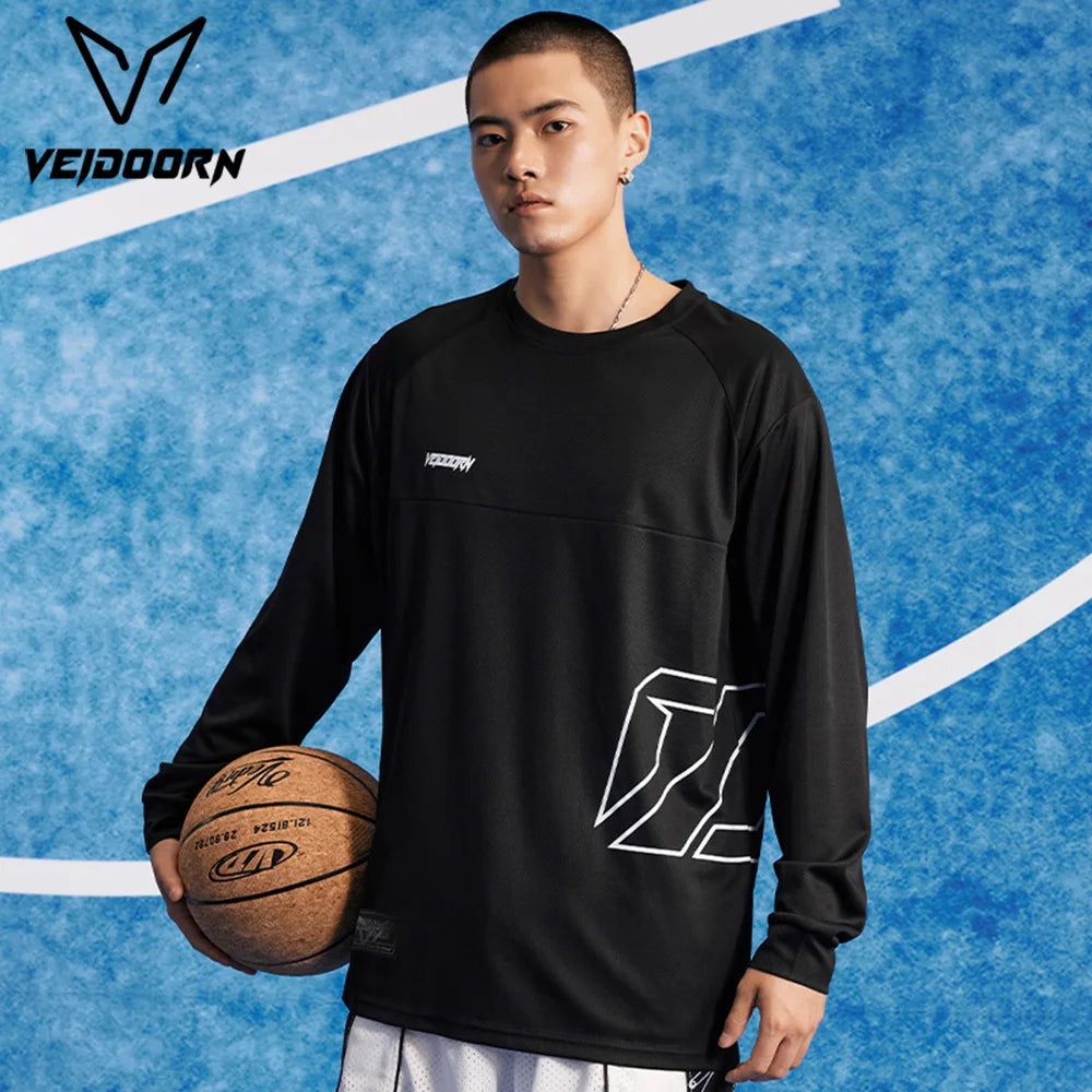 2025 Herren Quick Dry Workout T-Shirt Feuchtigkeitsableitendes Trainings-Top Gym Fitness Langarm Lauf-Basketball-Shirt Sportbekleidung Zweitbild