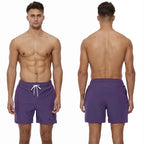 Escatch 2026 Sommer Herren-Badebekleidung Einfarbig Multicolor Polyester-Netzfutter Seitliche Reißverschlusstasche Maillot De Bain Homme Sportshorts