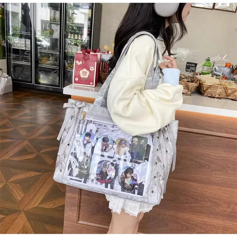 Neue Y2K Süße Japanische Ita Bag Lolita Mädchen Transparente Umhängetasche Große Kapazität Umhängetasche Lässige Tasche DIY Display Handtaschen