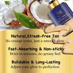 WK JALY Self Tanner Body Lotion, Fair To Medium Skin Tone, Sunless Tanning Moisturizer With Coconut Oil, Carrot Oil, Shea Butter