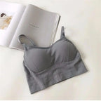 Sexy Damen Tops Rücken Kreuzgurt Tank Top Push Up Lauf Sport BH Atmungsaktiver Weicher Fitness Beauty Einfarbiger Yoga BH