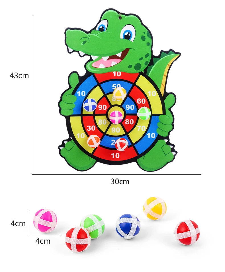 Tiere Dartscheibe Spiele für Kinder Montessori Ziel-Sportspiele Spielzeug mit 2 klebrigen Bällen Lernspiele für Kinder Jungen Mädchen