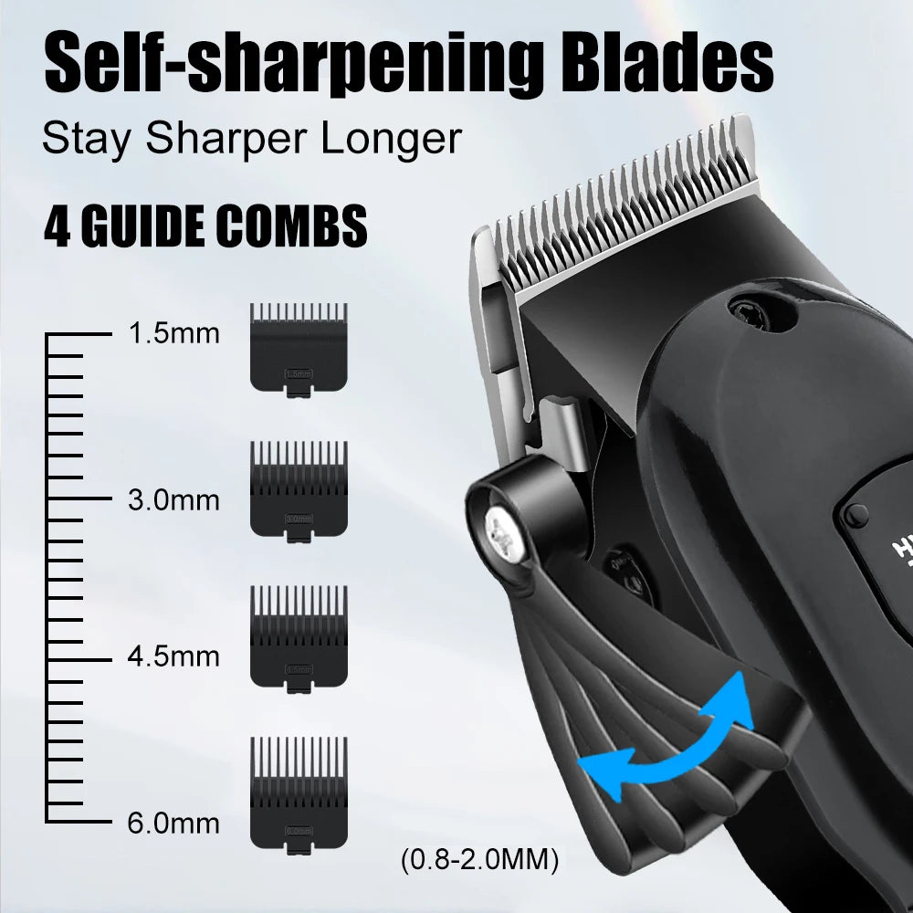 hiena Haarschneidemaschinen-Set für Herren Elektrorasierer Haartrimmer Professionelle Schneidemaschine Haartrimmer mit LCD-Digitalanzeige