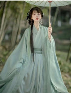 China Traditionelle Hanfu Damen Abendkleider Elegante Feenrock Weite Große Ärmel Elegantes Kleid Bankett Tanz Kleidung Frühling