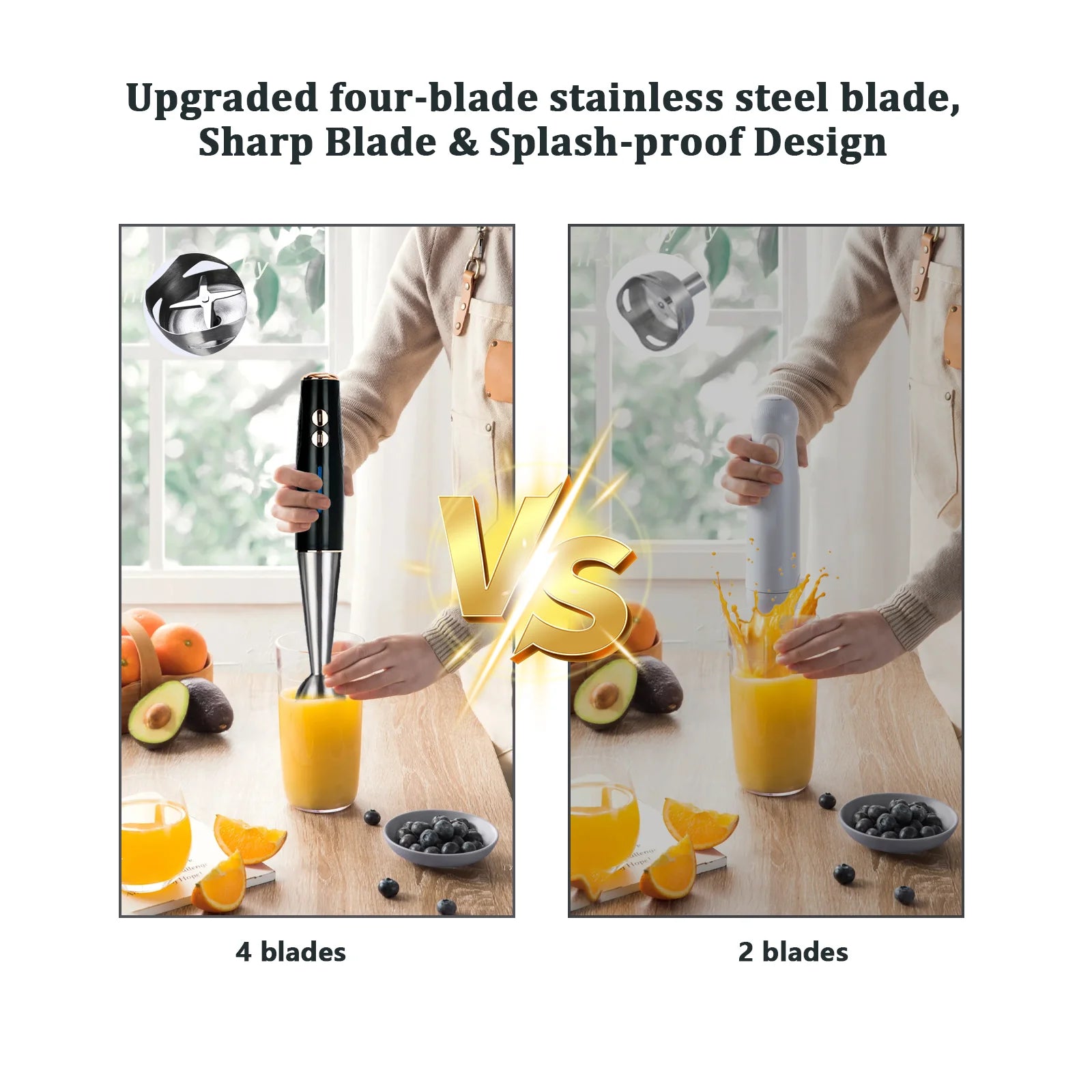 5-in-1 16500 U/min Stabmixer Pürierstab Fleischwolf Gemüsehacker 600 ml Zerkleinerer Schneebesen 600 ml Smoothie-Becher