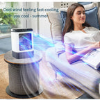 USB Tragbarer Klimaanlagen-Ventilator Dual-Nebelbefeuchter Eisbox 3-Gang Desktop-Kühlventilator mit LED-Nachtlicht