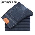 Herrenhose Büro Business Jeans Herren Klassische Blau Schwarz Baumwolle Stretch Straight Denim Hose Herren Marken Hosen