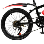 20 Zoll Mountainbike 7 Gänge, Verstellbarer Sattel Kinderfahrrad mit Schutzblechen und Flaschenhalter für Jungen und Mädchen 8-13 Jahre