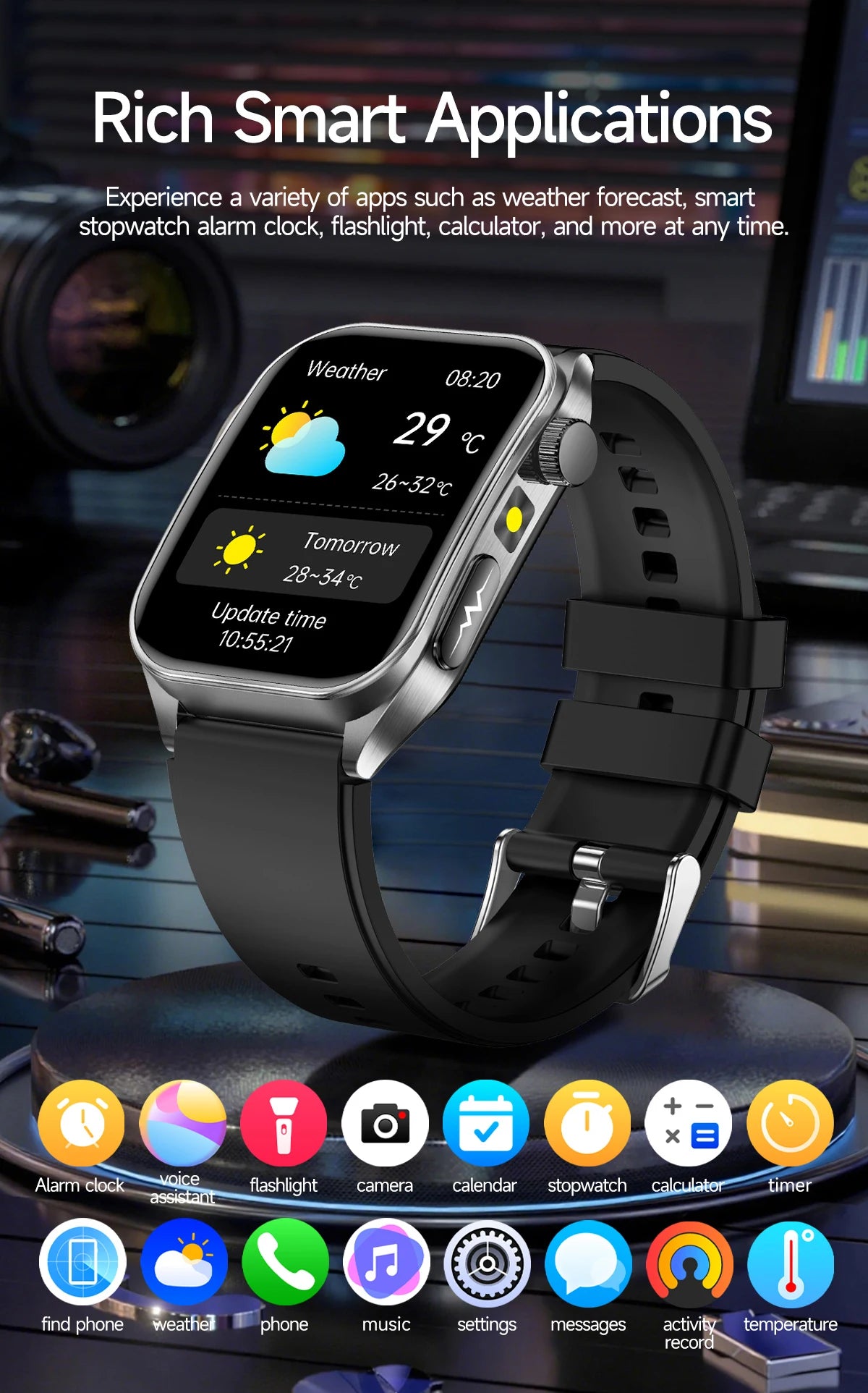 2026 Neue Gesundheits-Smartwatch Lasertherapie Reduziert Drei Hochs Blutsauerstoff Blutdruck Harnsäure Blutfette EKG-Smartwatch Für Herren