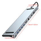 11-in-1 USB C Dockingstation mit 4K HDMI-kompatibel VGA Ethernet USB C Dock 100W PD SD/TF Audio Typ C Hub 1* USB 3.0 3*USB2.0