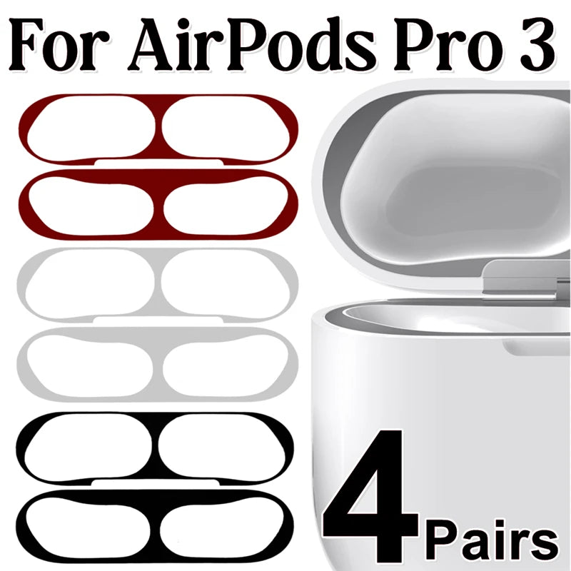 1-4Sets Metal Dustproof Sticker for Airpods Pro 3 Guard Ultra Thin Anti-Scratch Film Protector for Airpod Pro3 Case Accessories Hauptbild