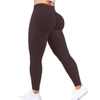 Nahtlose Damen-Yogahose mit festem Bund, dreifachem Bund, sexy, hüfthebend, enge Sporthose, Fitness-Trainings-Yogahose