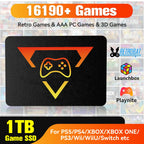 1TB tragbare Gaming-SSD 3 Systeme in 1 Spielekonsole 80+ Emulatoren für PS5/PS4/XBOX/XBOX One/PS3/SWITCH mit 16191 3D- & Retro-Spielen