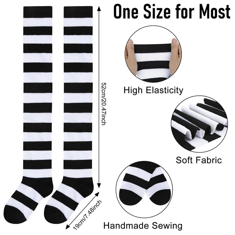 Farbige gestreifte Strümpfe Japanische Overknee-Socken Mode Frauen Warmhalten Socken Sexy Schlanke Lange Socken Strumpfwaren JK Cosplay Lolita Y2k Zweitbild