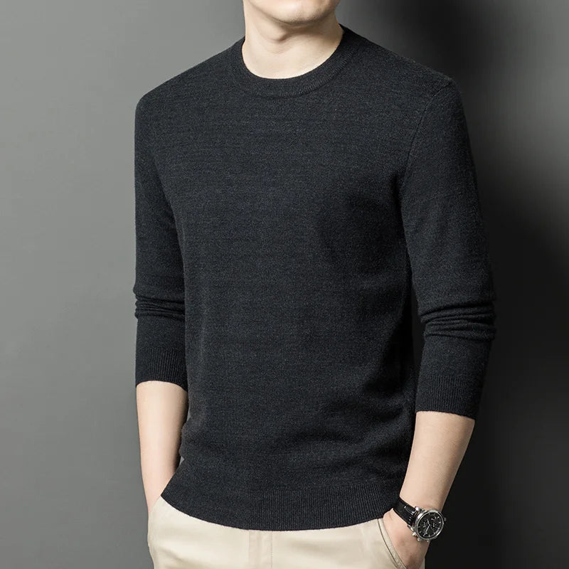 2025 Neuer Herren-Freizeitpullover Rundhals Langarm Strickpullover Rautenmuster Mode Vielseitiges Oberteil 2029