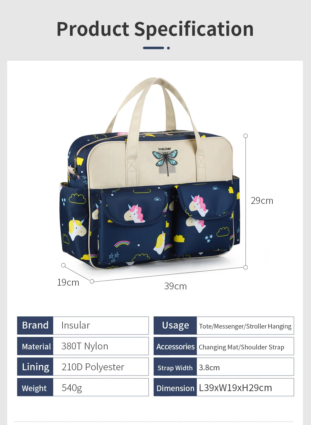 Neue Art Wasserdichte Wickeltasche Große Kapazität Umhängetasche Reisetasche Multifunktionale Mutterschafts Mutter Baby Kinderwagentaschen