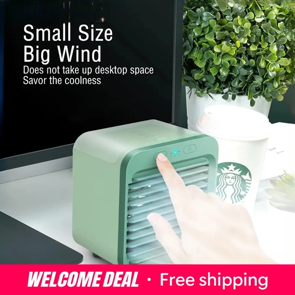 Neuer tragbarer, über USB aufladbarer Mini-3-Gang-Klimaanlagenkühler-Ventilator, Klimaanlage, Luftkühlung, Büroschreibtisch-Ventilator Hauptbild