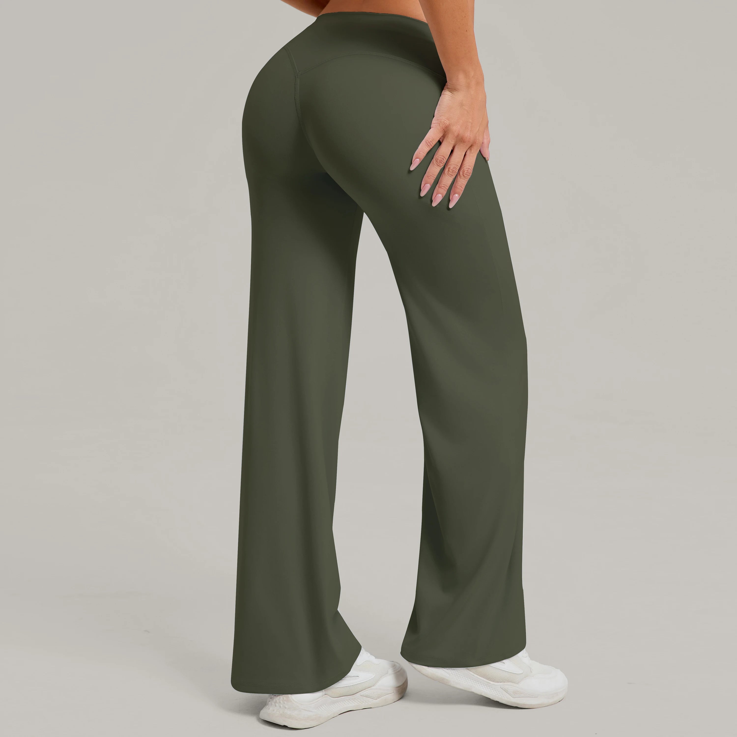 Damen gerade Yoga-Leggings weicher, dehnbarer Stoff Damen-Yogahosen GYM Schweißableitende Eigenschaften Lauf-Sport-Hosen
