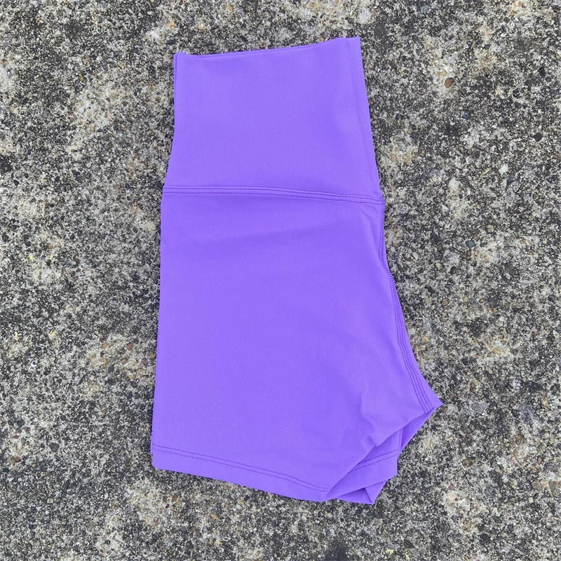 Sexy einfarbige Damen-Fitness-Sportshorts, hohe Taille, athletische Yoga-Shorts, Bein-Radfahren, umfassendes Training, Jogging, Squat-Proof