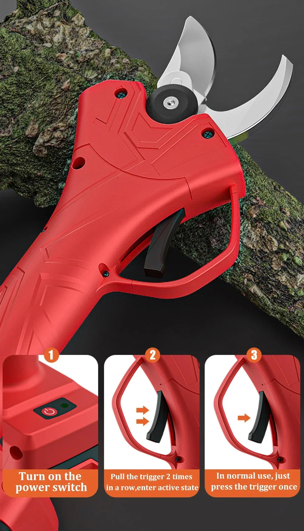 30mm Brushless Electric Pruning Shears Garden Fruit Tree Bonsai Pruning Shears Pruning Machine Tools for 21/18V  Batteries