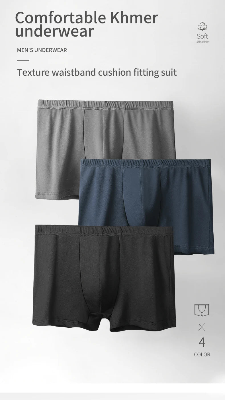 Herrenunterwäsche 100% Baumwolle Boxer Briefs Sommer Große Größe Dünne Atmungsaktive Komfort Unterwäsche Sport Jungen Boxer Briefs