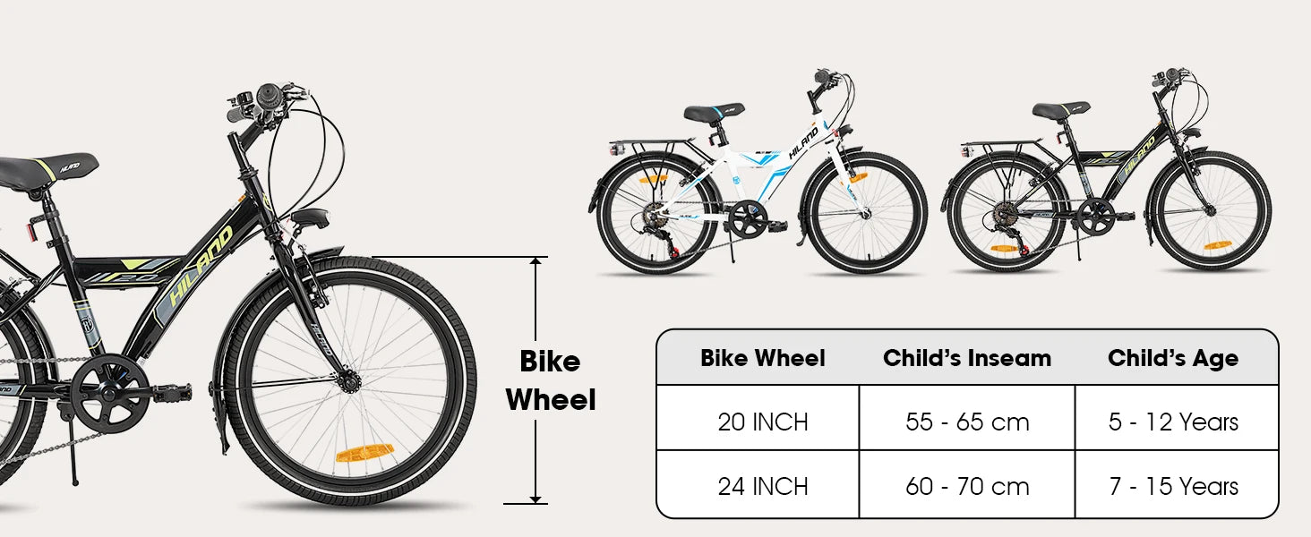 Hiland 20/24 Zoll Kinder Mountainbike für Jungen und Mädchen von 6-10 Jahren mit Shimano 6-Gang Schaltung