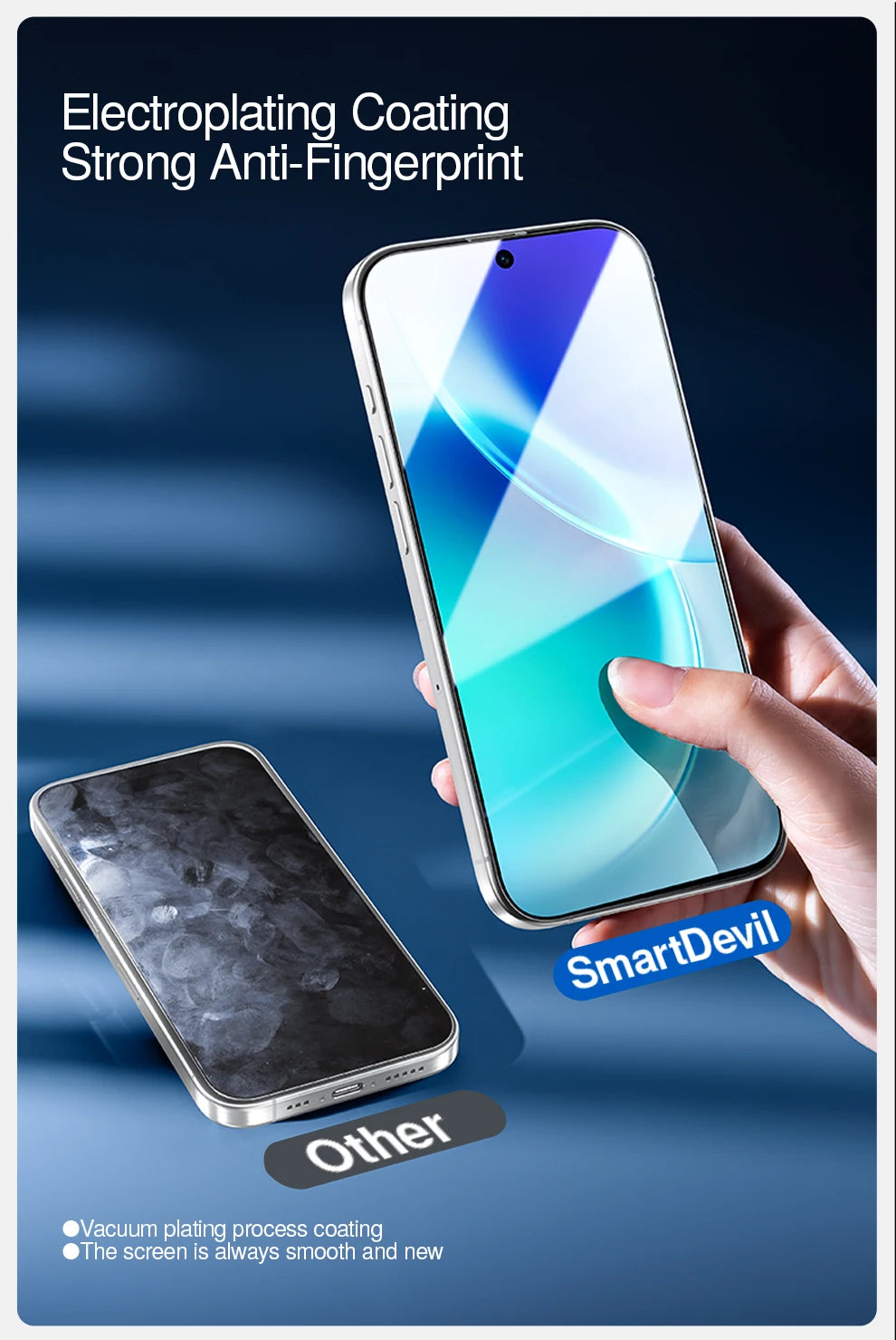 SmartDevil 2 Stück Displayschutzfolie für Vivo X200 Pro Mini X300 HD Anti-Blaulicht Gehärtetes Glas Nicht vollflächig Anti-Fingerabdruck