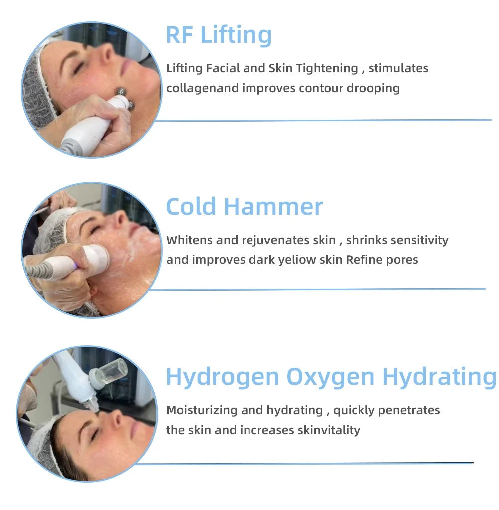 7-in-1 Wasser-Sauerstoff-Bläschen-Maschine professionelles Hydra Wasser Dermabrasions-Schönheitsgerät Gesichts-Spa-Hautpflege Hautreinigung