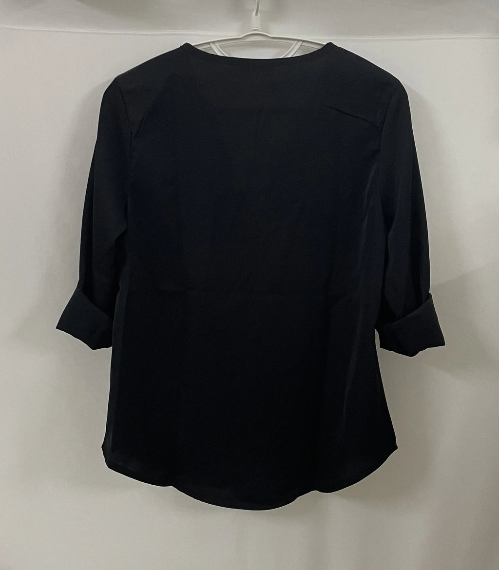 2024 Qualität Heißer Verkauf Plus Size Tiefer V-Ausschnitt Damenbluse Chiffon Coole lockere Hemd Mode Freizeit Damen Tops Sexy Reißverschluss Pullover
