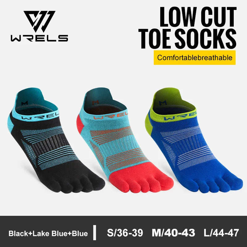 WRELS Zehensocken Laufsocken für Herren Damen Atmungsaktive Fünf-Finger-Socken Hochleistungs-Sport-Fünf-Zehen-Socken