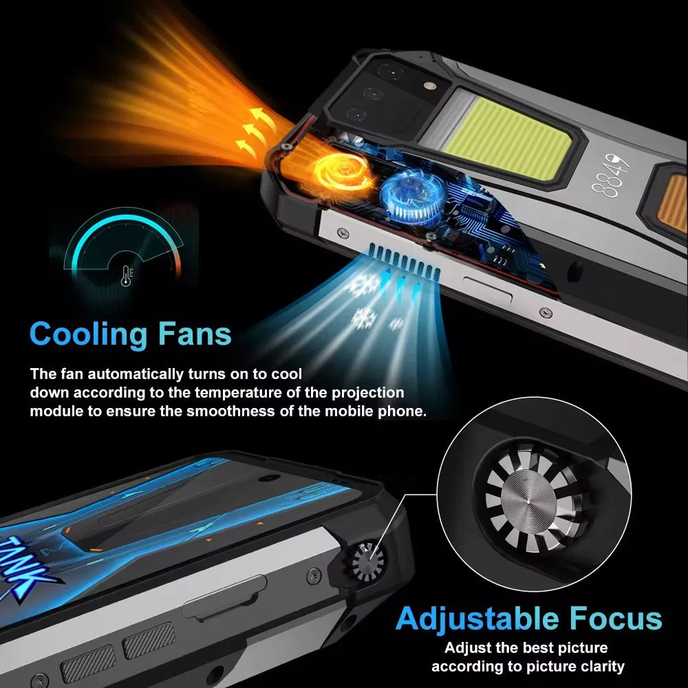 8849 Tank 2 PRO Projektor Robustes Smartphone Android 2.4K 24GB 512GB 100MP Kamera 23800mAh 120W Dual-SIM OTG-Telefon