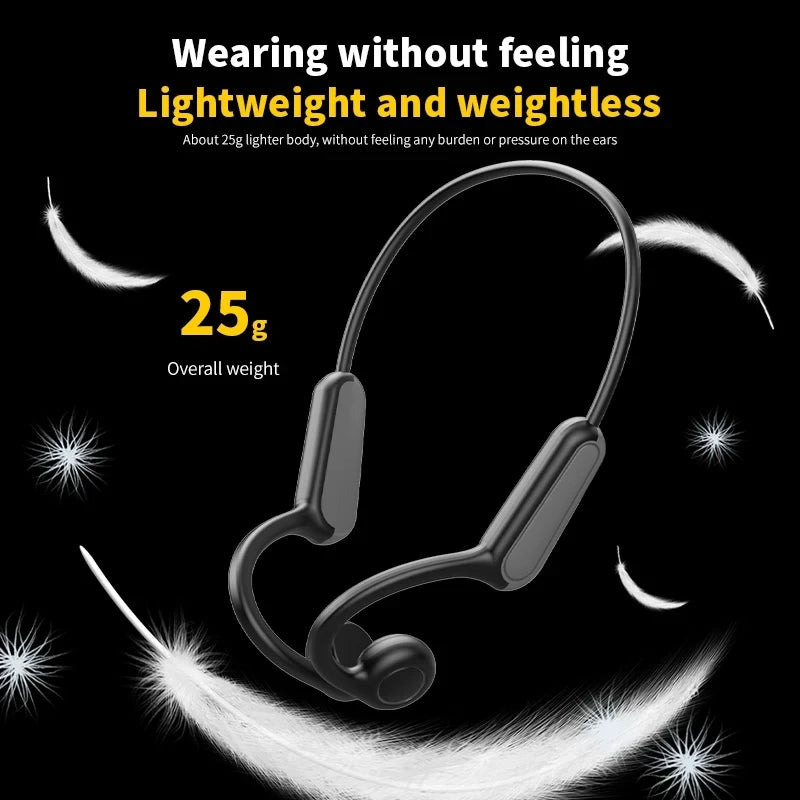 Lenovo Neue Real Knochenleitungs-Sportkopfhörer Kabelloser Ohrhörer Bluetooth-kompatibles Headset Freisprechfunktion mit Mikrofon zum Laufen