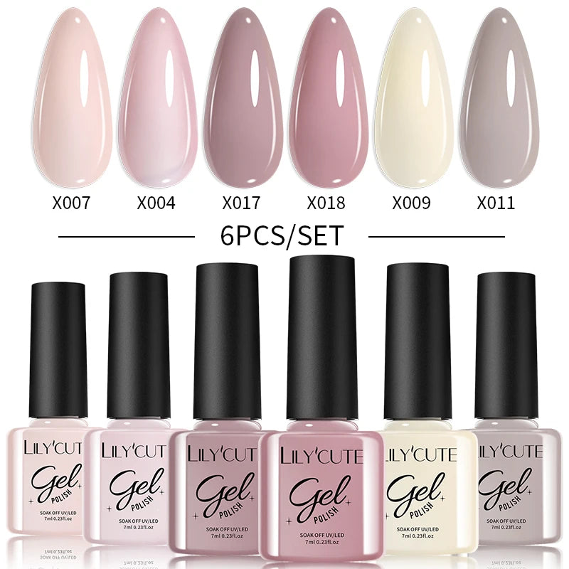 LILYCUTE Nagelgel-Politur-Set, Rosa Grün, Frühling, DIY-Nagelkunst-Design, lang anhaltend, Soak Off UV Gel, Maniküre, Malgel, Vernis-Kit