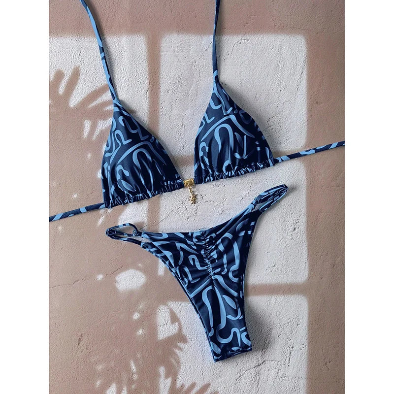 Micro Bikini Damen Badeanzug Zweiteiliger Badeanzug Damen Bademode 2026 Sexy Leopard Push Up Tanga Bikinis Sets Strandmode Sommer