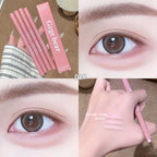 Doppelseitiger Lying Silkworm Stift 2-in-1 Highlighter Nude Unterlidkontur Aegyo-Sal Eyeliner Make-up-Stift mit Detailpinsel