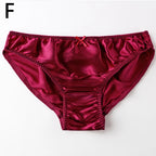 Damen 100% Maulbeerseide seidiger Slip Mode Spitze Brief Große Größe Bequeme Atmungsaktive Einfarbige Dessous Nahtlose Unterwäsche
